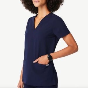 Figs Scrubs Navy Blue Casma Technical Collection Top